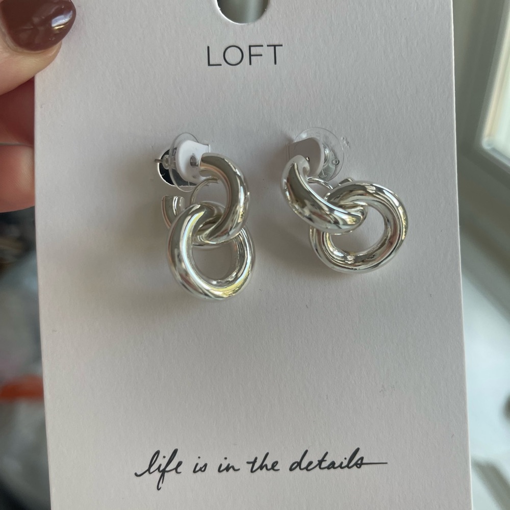 Last Chance - all unsold items will be donated. NWT Silver Double Hoop Earrings